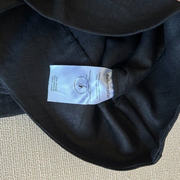 NEW Reformation Balia Linen Midi Dress Sz2 Black - Picture 7 of 8